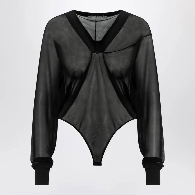 Alaïa Hooded Bodysuit In Fine Knit - 1