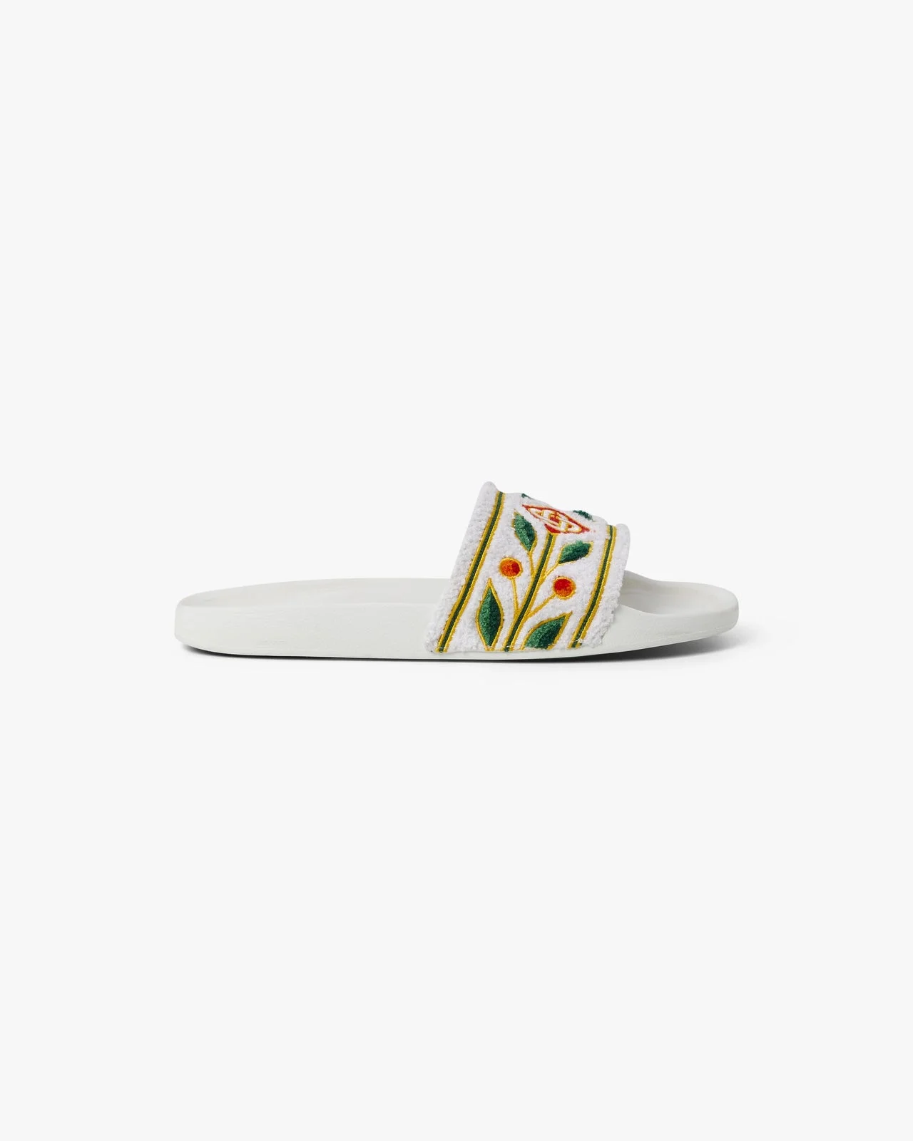 Men's White Embroidered Terry Slides | Casablanca Paris - 1