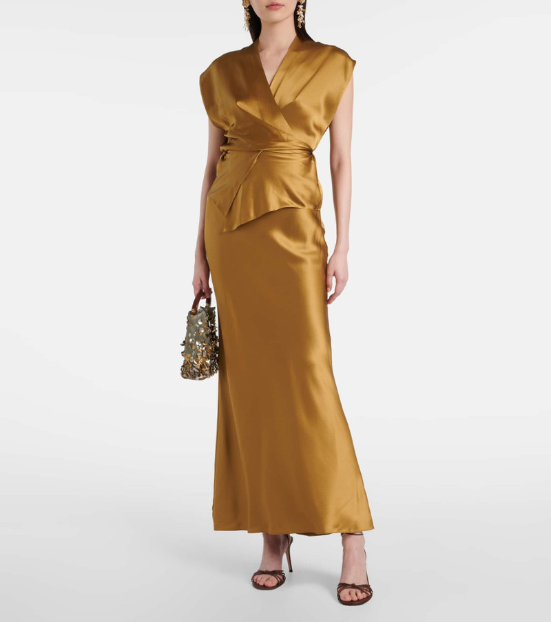THE SEI Silk satin wrap top outlook