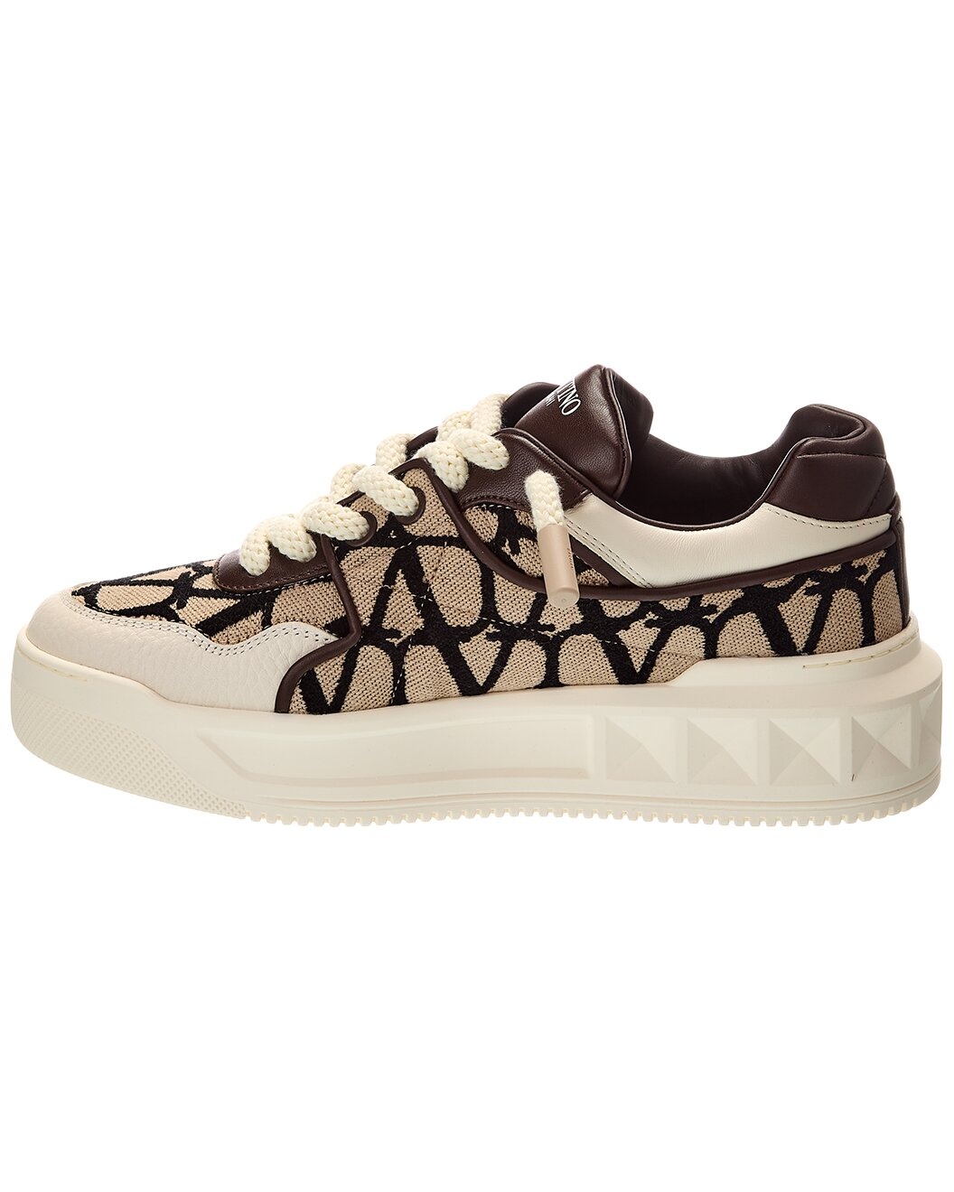 Valentino One Stud XL Toile Iconographe Canvas & Leather Sneaker - 2