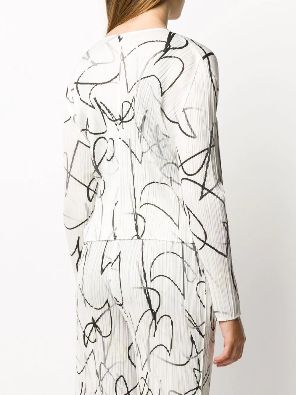 printed pleated jacket - 4