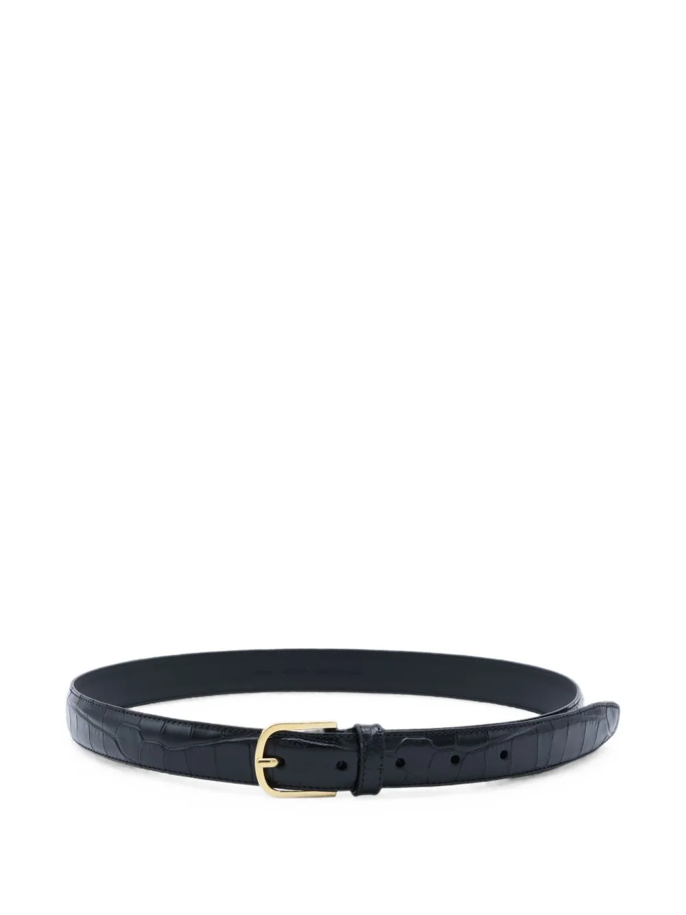 crocodile-embossed leather belt - 1
