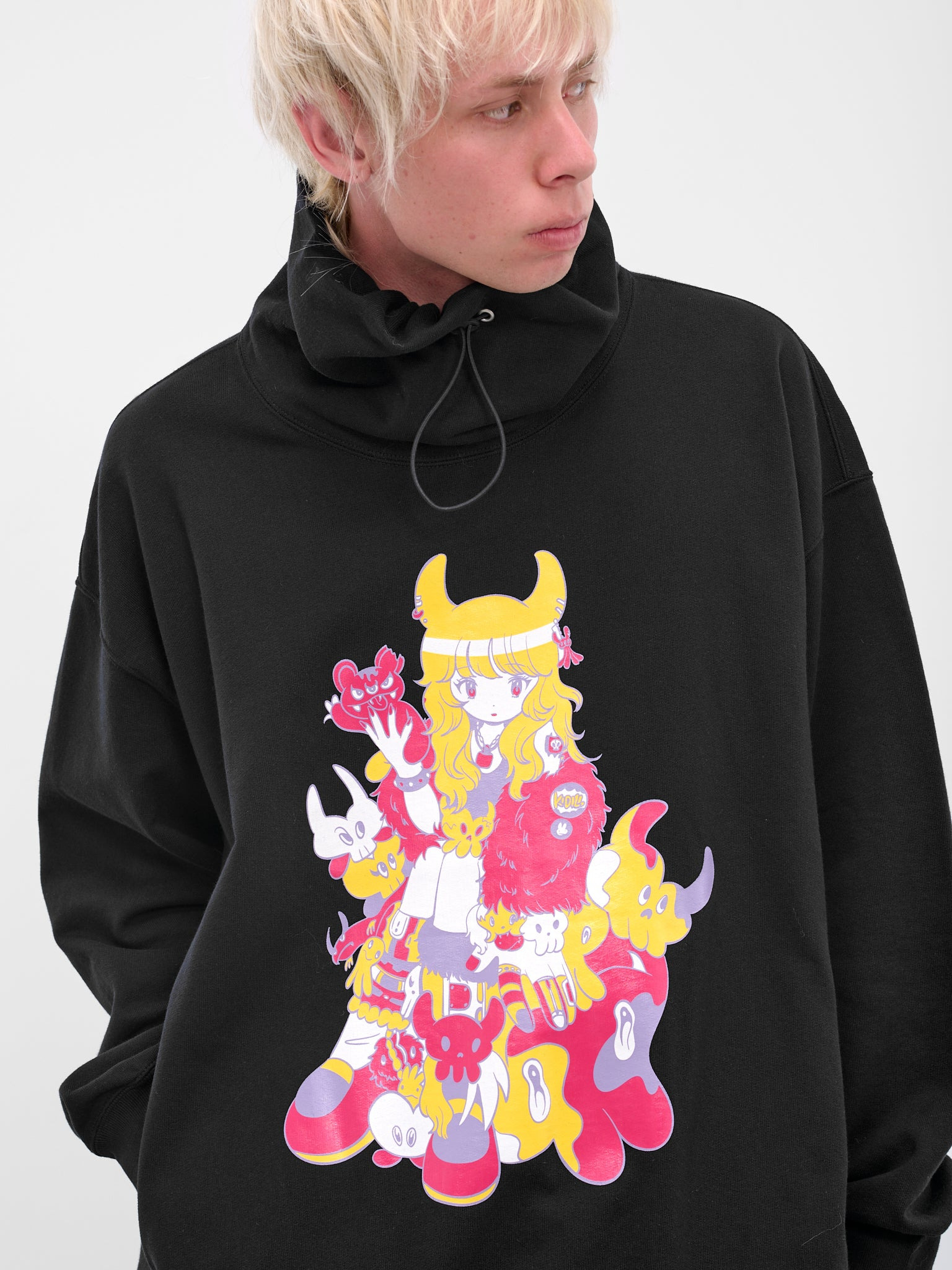 Black Graphic High Neck Sweatshirt - 5