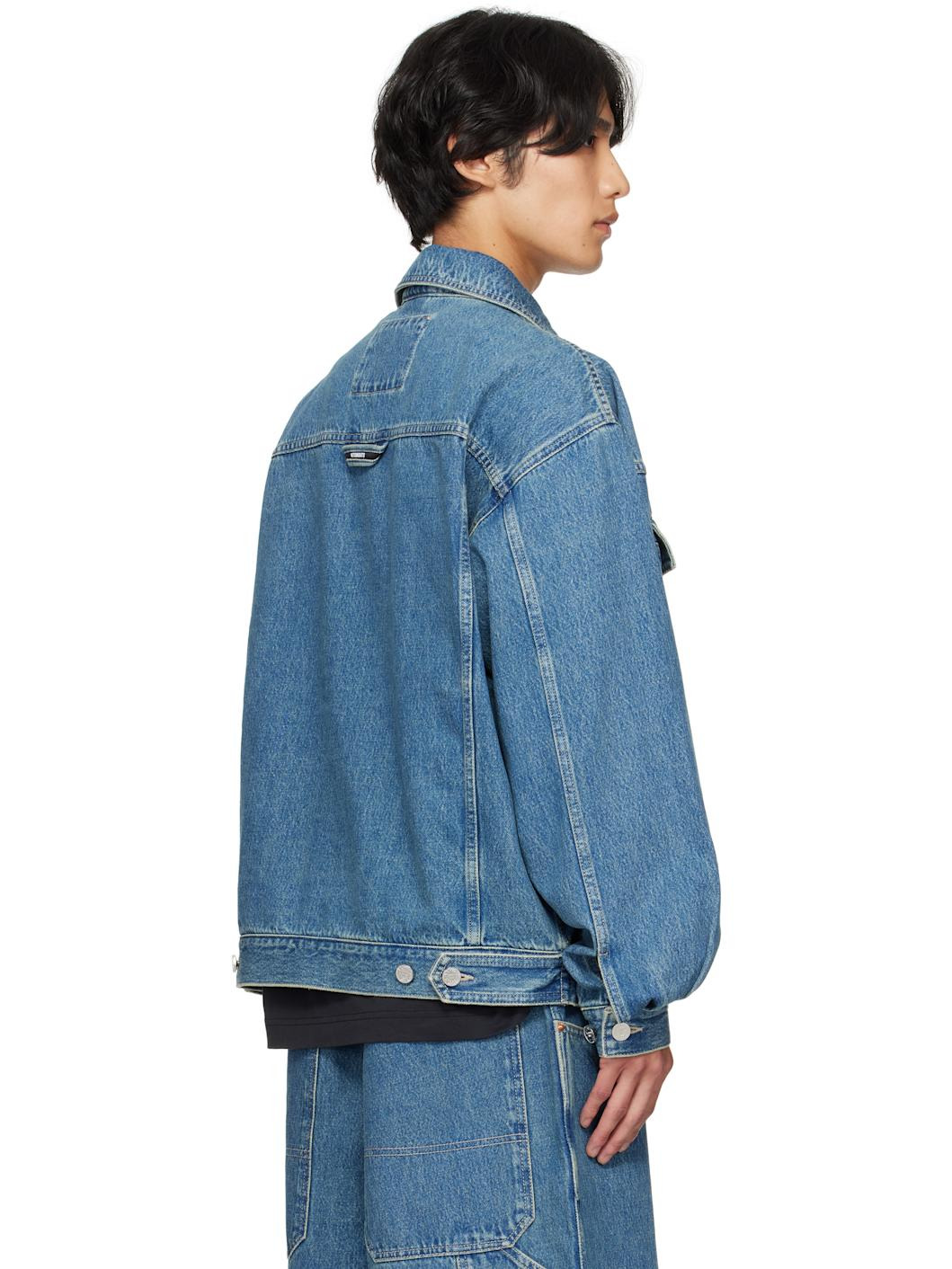 Blue Hip-Hop Denim Jacket - 3