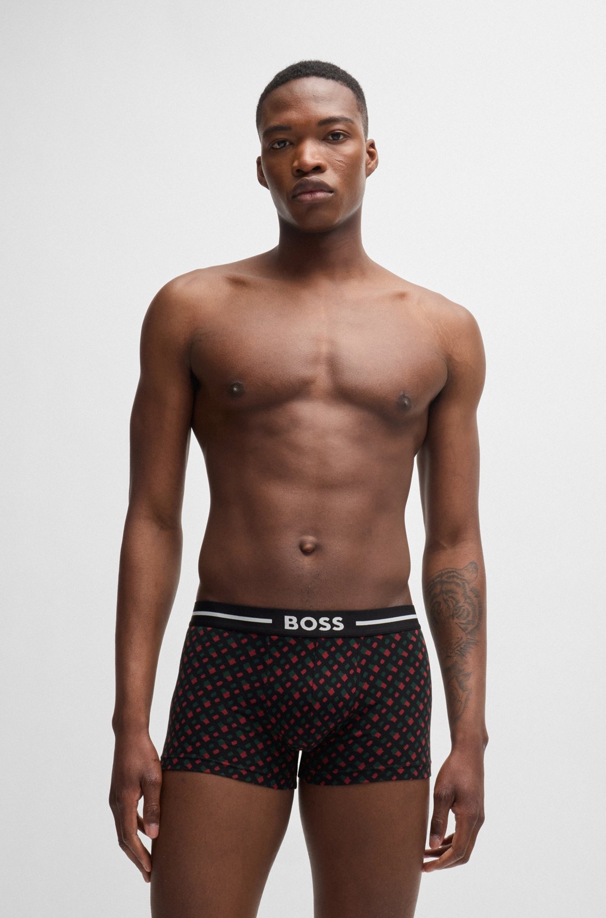 THREE-PACK OF STRETCH-COTTON TRUNKS WITH LOGO WAISTBANDS - 2