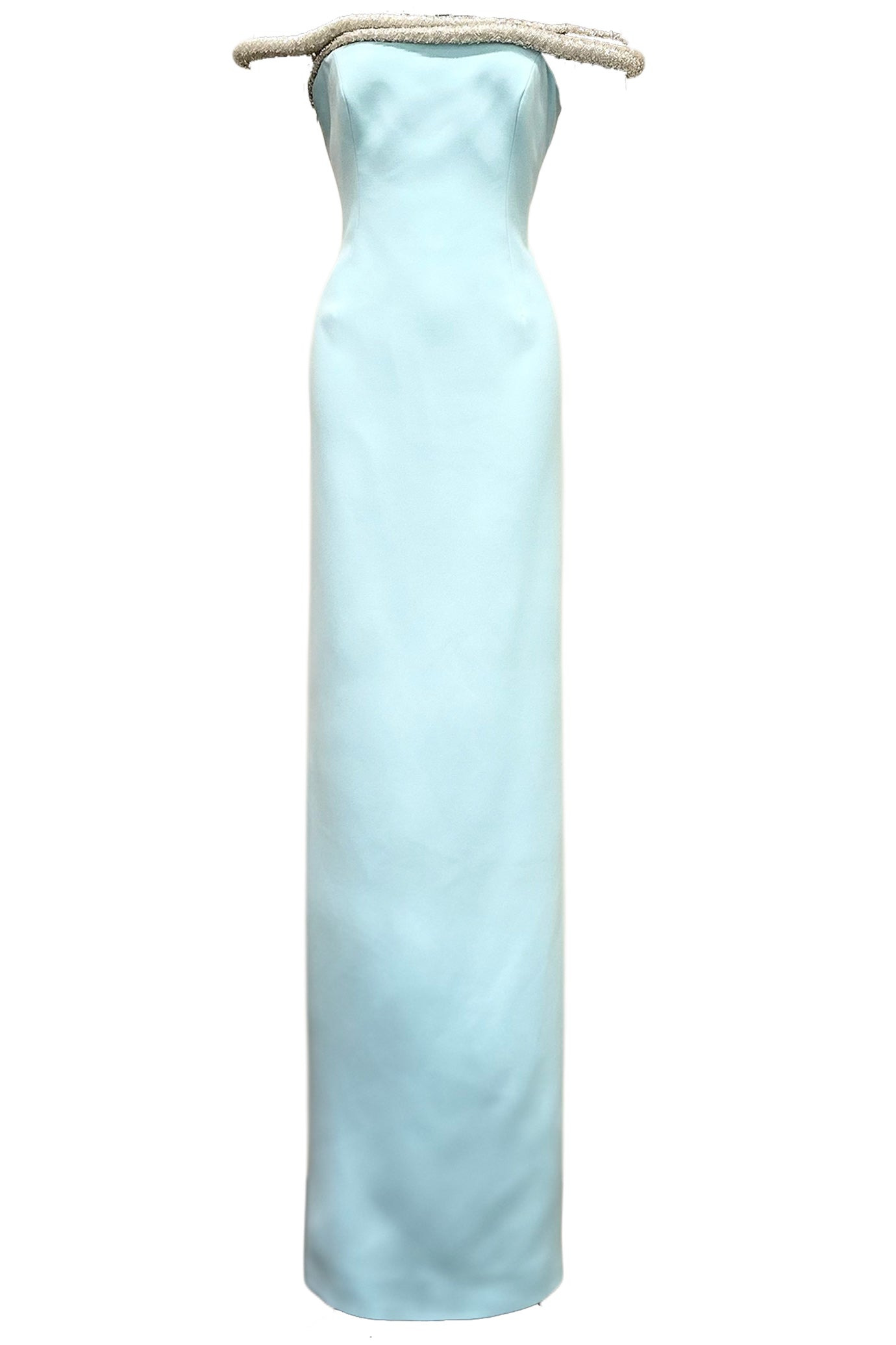 OFF-SHOULDER CREPE CRYSTALLIZED MAXI DRESS - 1