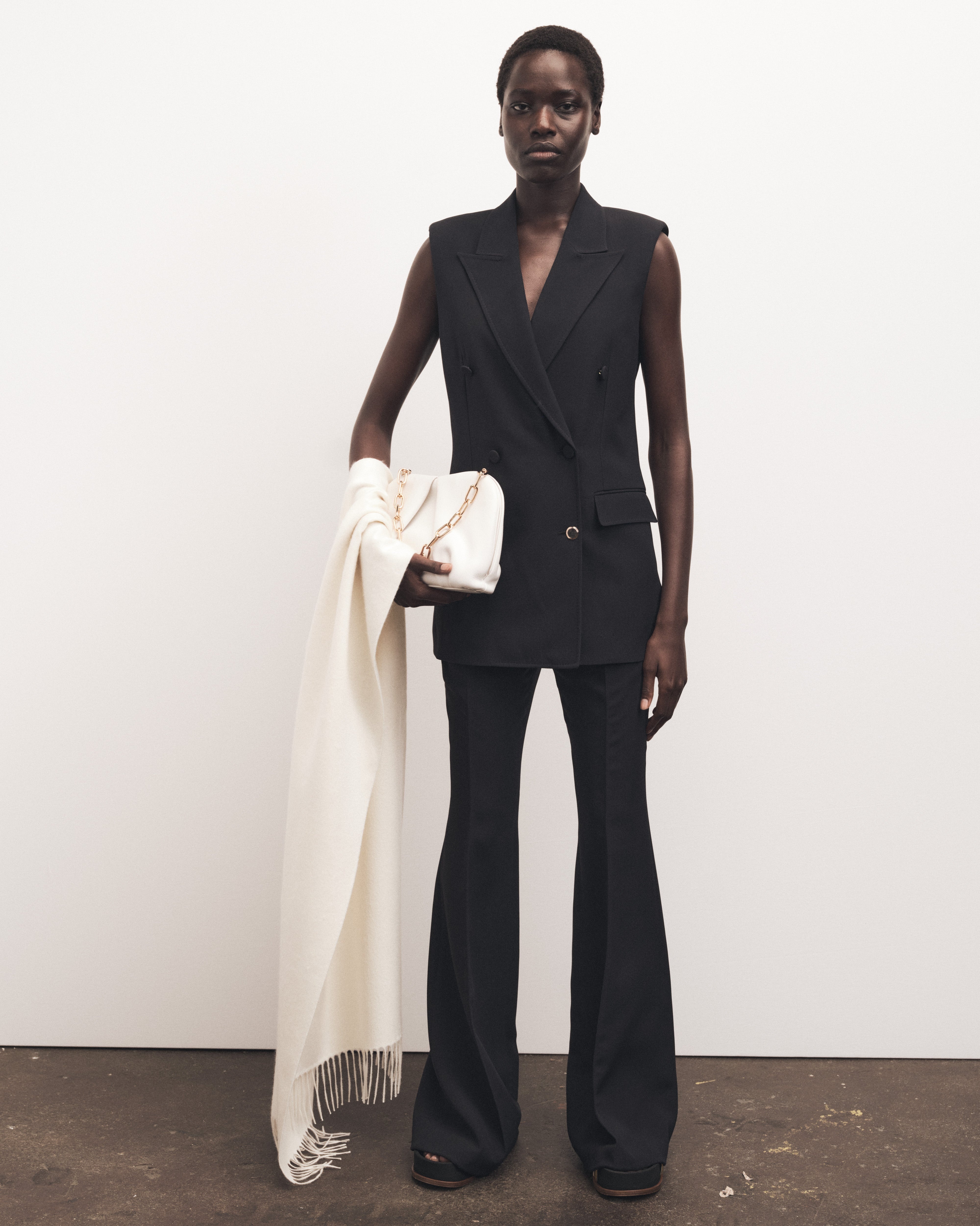 Mayte Vest in Silk Wool Cady - 3