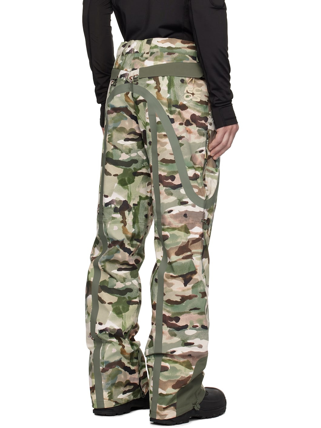 Khaki Taped Seam Nylon Shell Track Pants - 3
