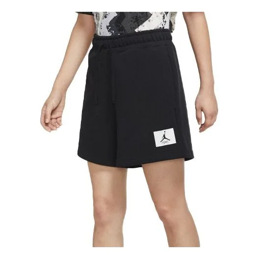 (WMNS) Air Jordan Essentials Logo Pattern Loose Lacing Sports Shorts Black DM3243-010 - 1