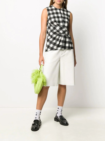 MSGM pleated-front checked top outlook