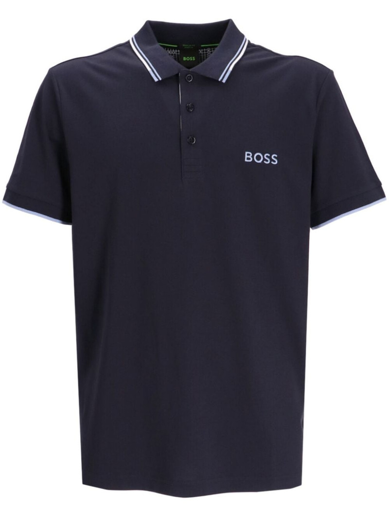 logo-embroidered cotton-blend polo shirt 1
