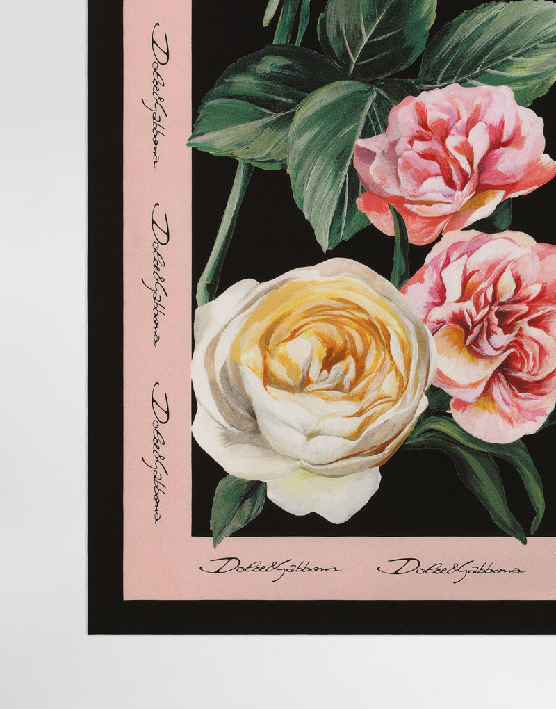 Dolce & Gabbana Rose and peony-print silk twill foulard (70x70) outlook