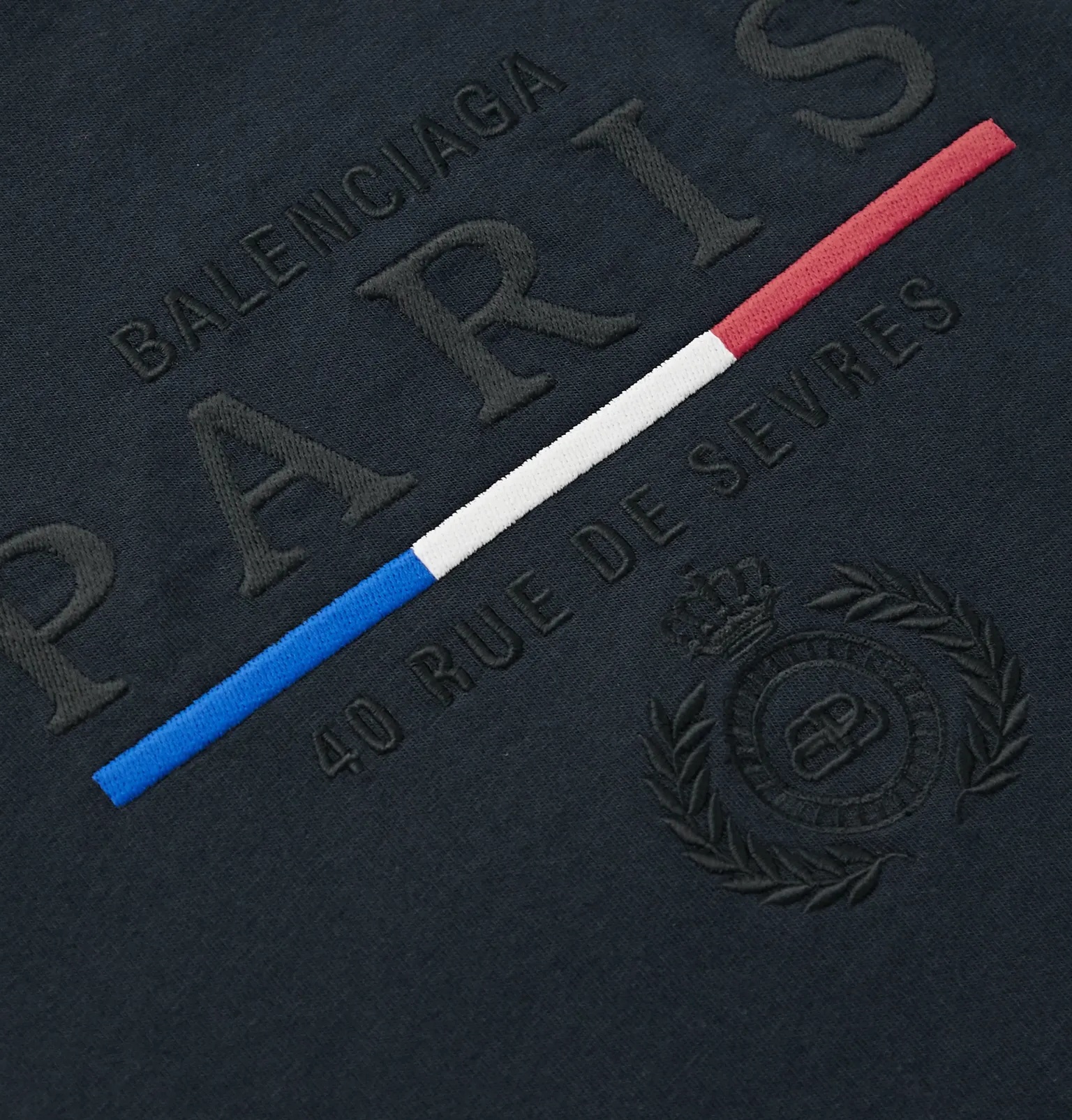 Paris Flag Logo-Embroidered Cotton-Jersey T-Shirt - 3