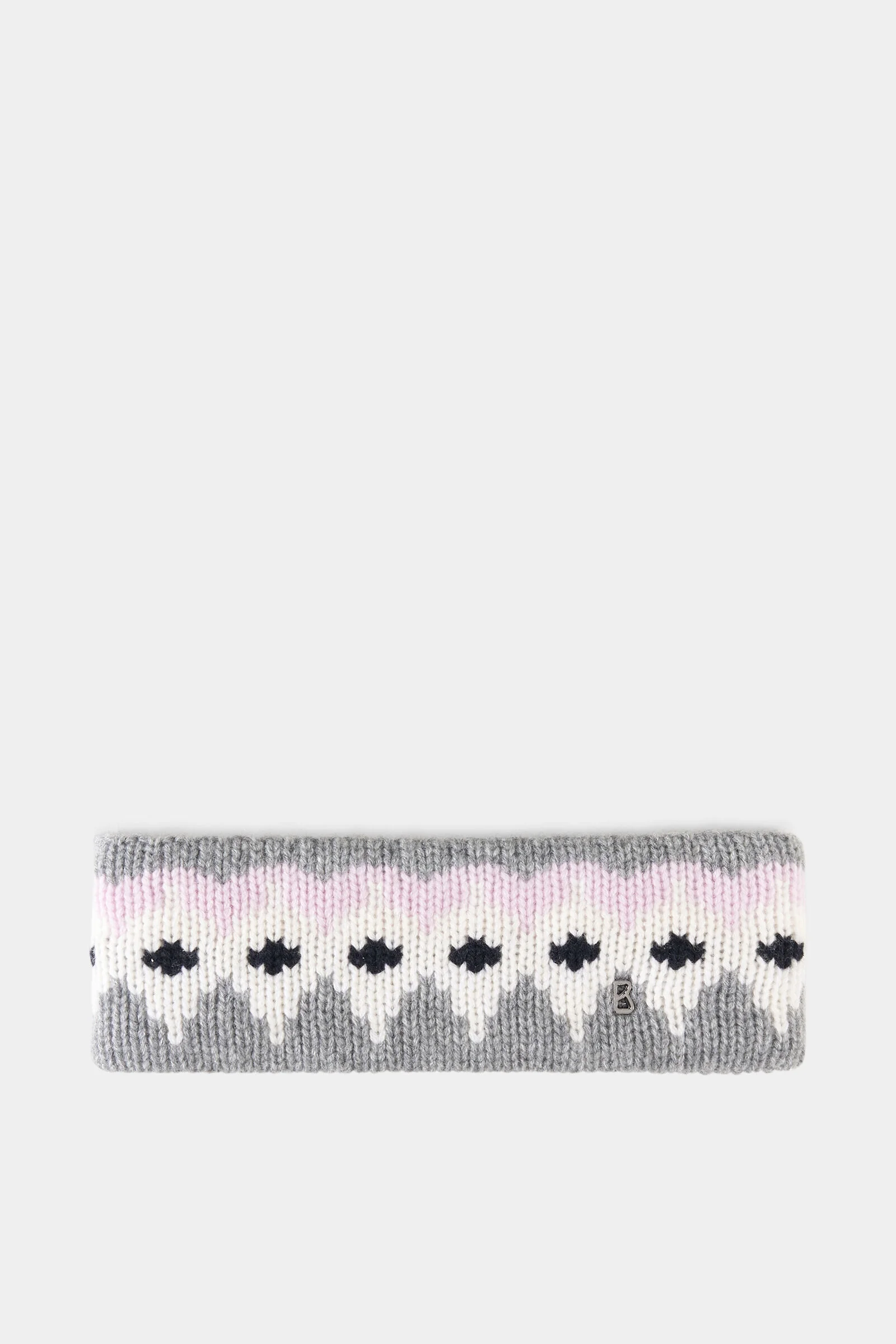 Loca Cashmere Headband in Gray/Pink/White - 1