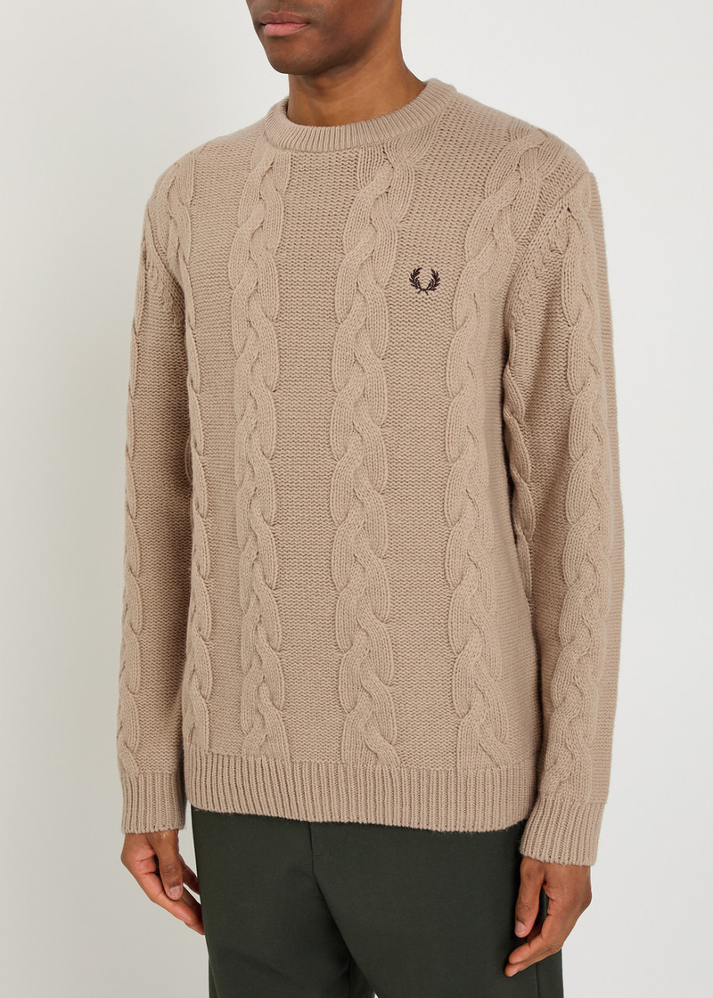 Fred Perry Fred Perry Logo Cable-knit Wool-blend Jumper outlook