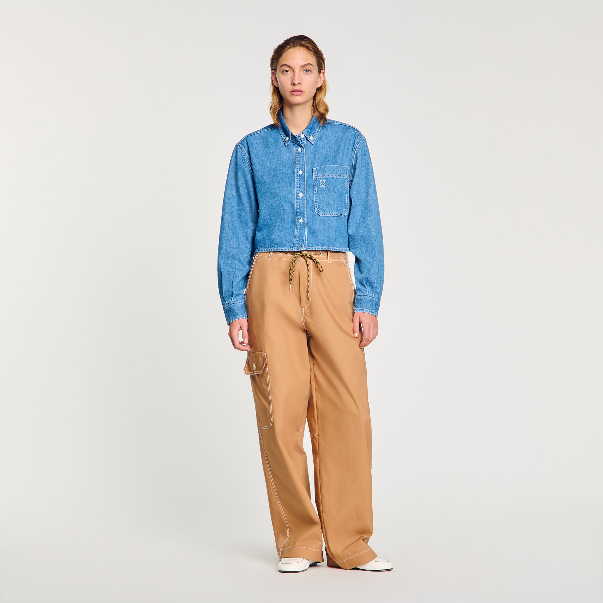 DENIM CROPPED SHIRT - 2
