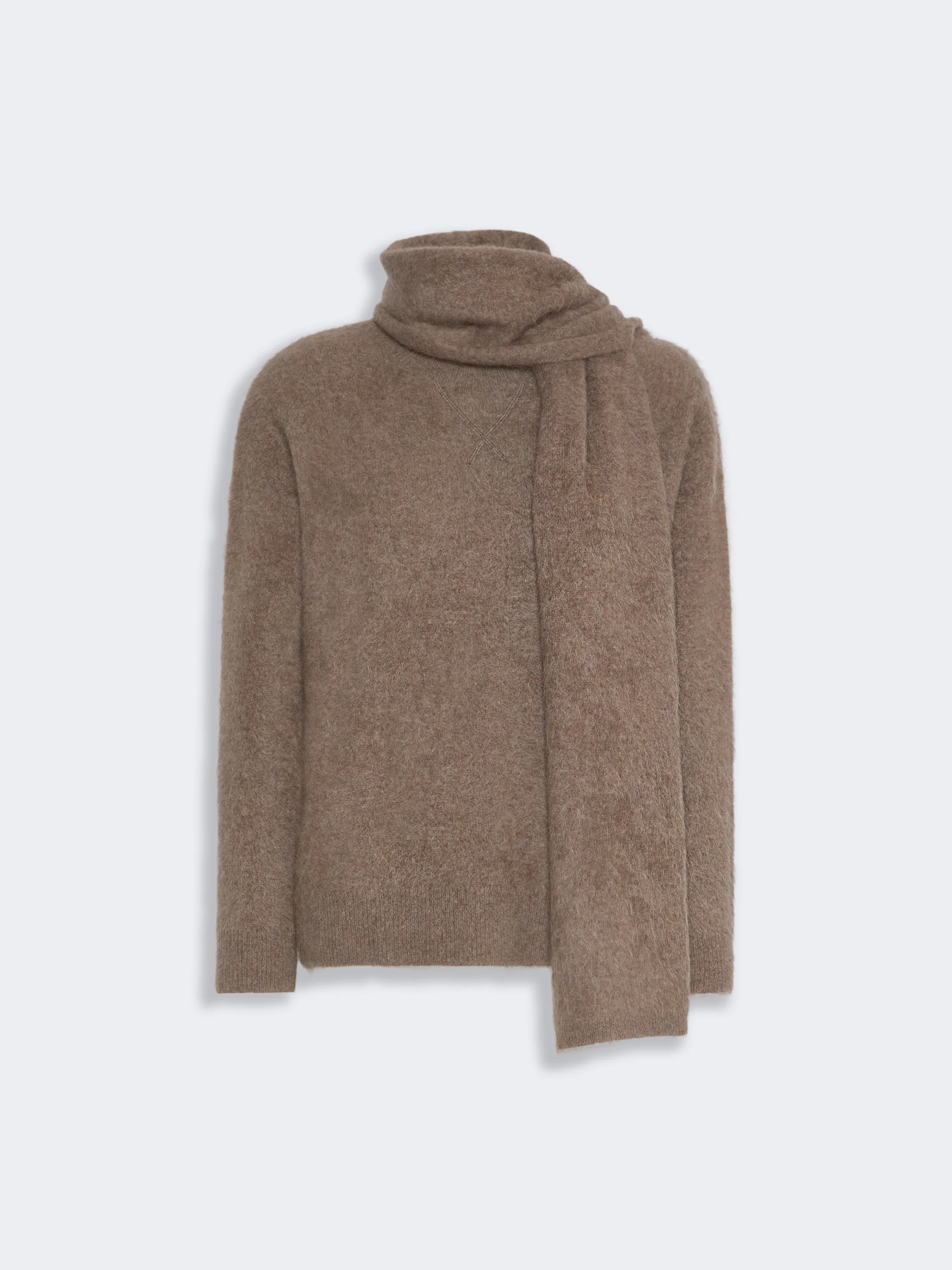 ARIA Yak yarn sweater with scarf detail - BEIGE - 1