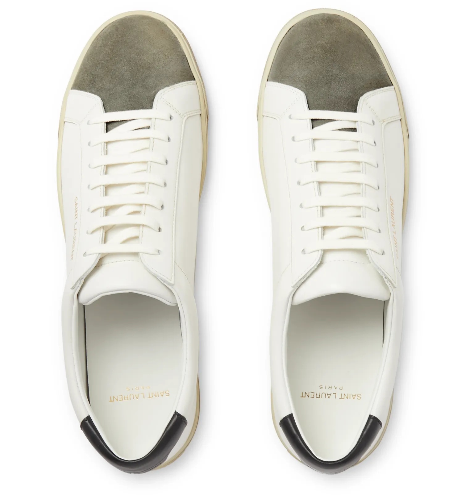 Andy Distressed Suede-Trimmed Leather Sneakers - 3