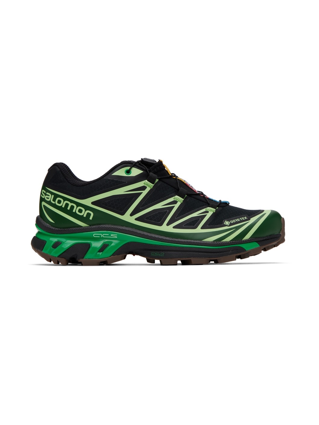 Black & Green XT-6 GTX Sneakers - 1