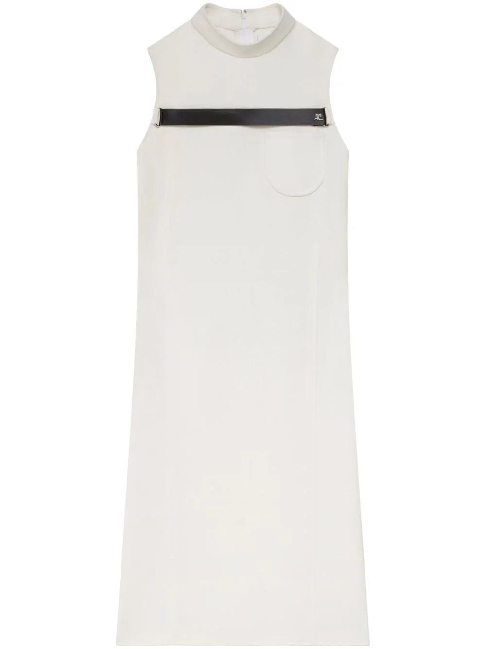 straped tailored twill dress - 1