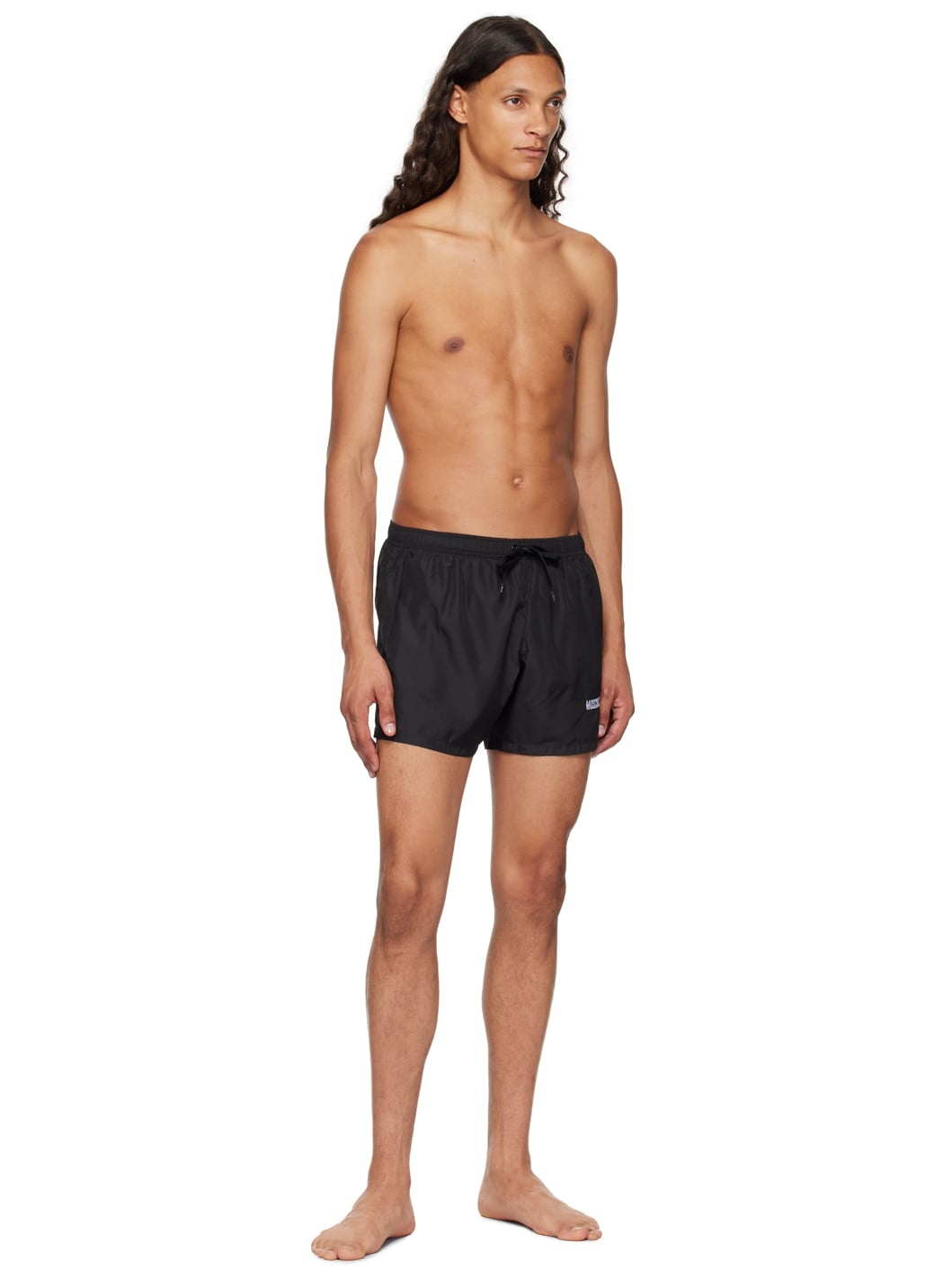 Black Upside Down Logo Swim Shorts - 4