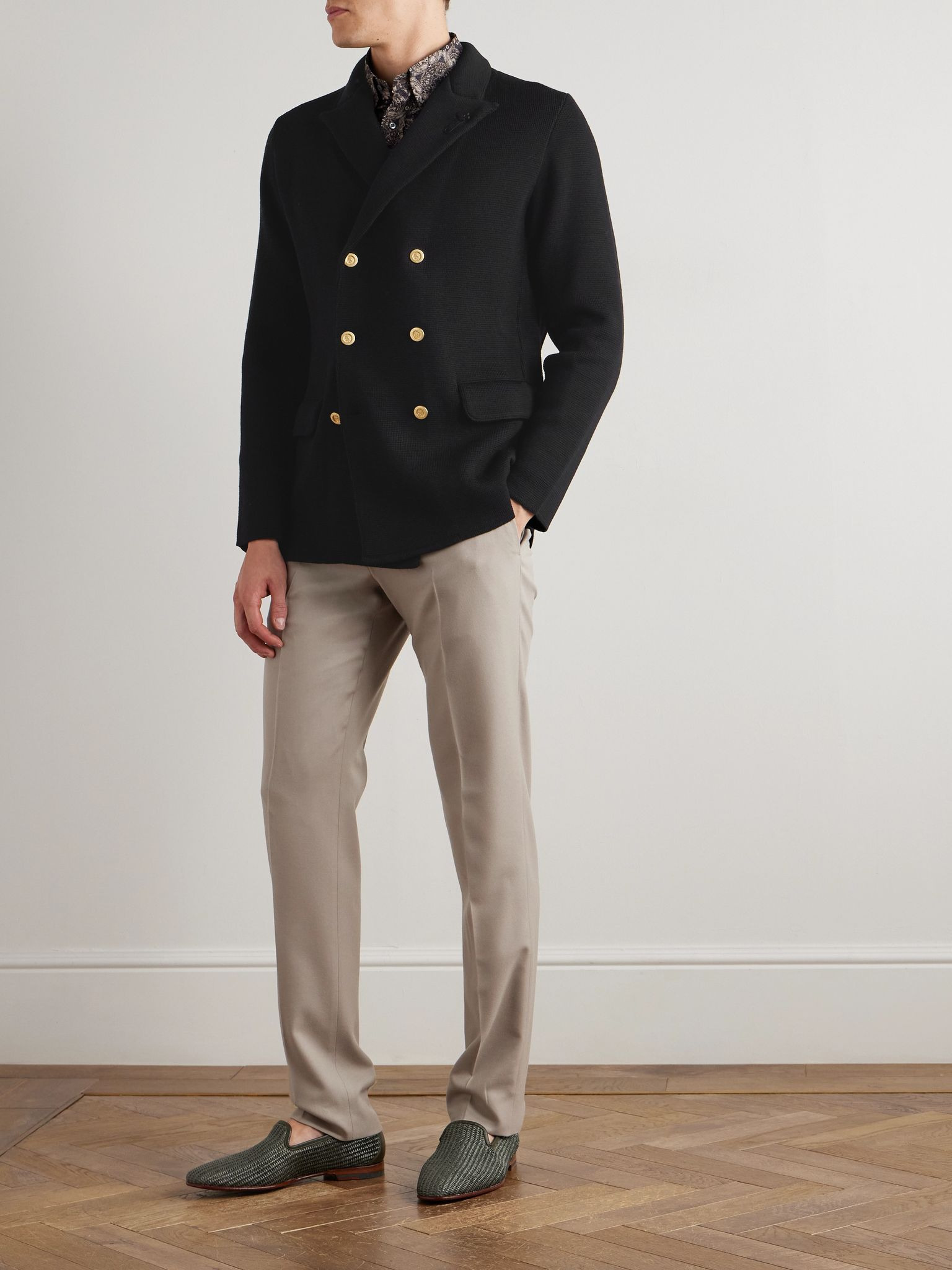 Double-Breasted Virgin Wool Blazer Black - 2