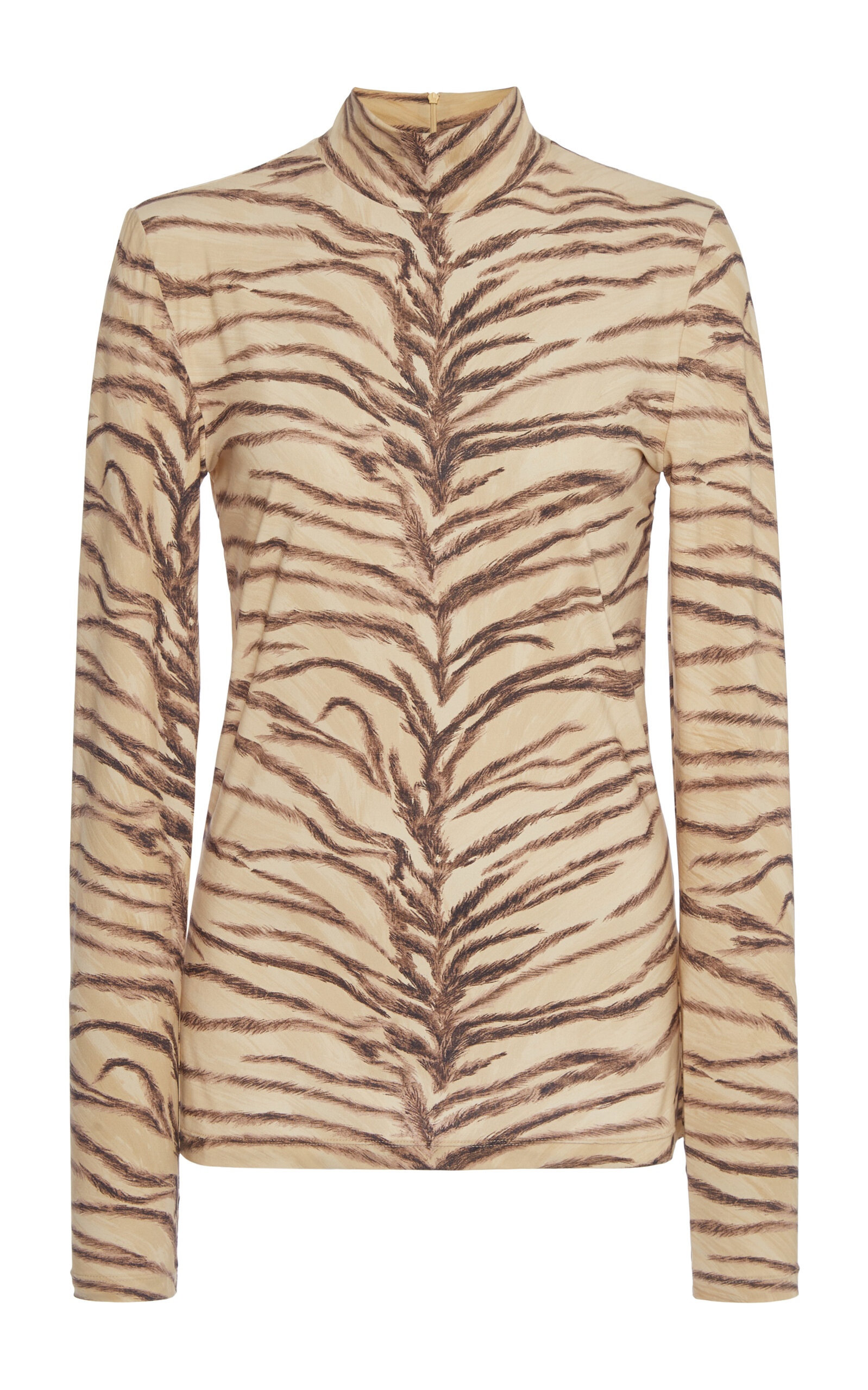 Tiger-Printe Jersey Turtleneck top print - 1