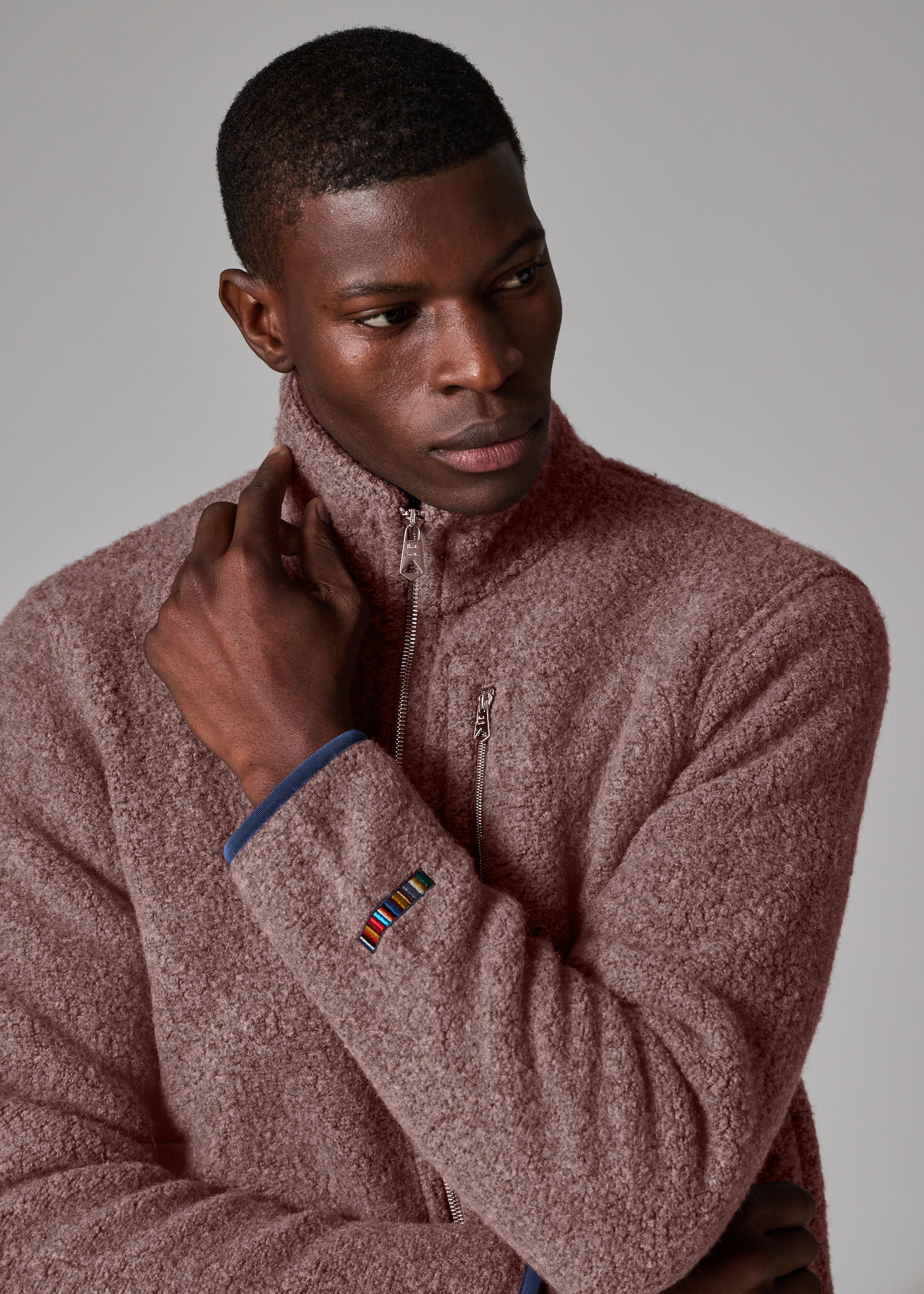 Lilac Wool-Blend Zip Fleece Jacket - 8