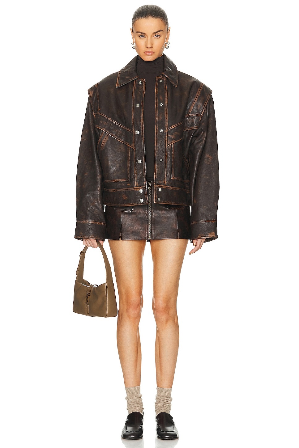 Jayden Distressed Leather Jacket - 5