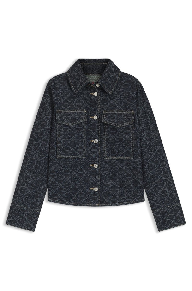 RIGID-DENIM JACKET WITH MONOGRAM LASER PRINT 1