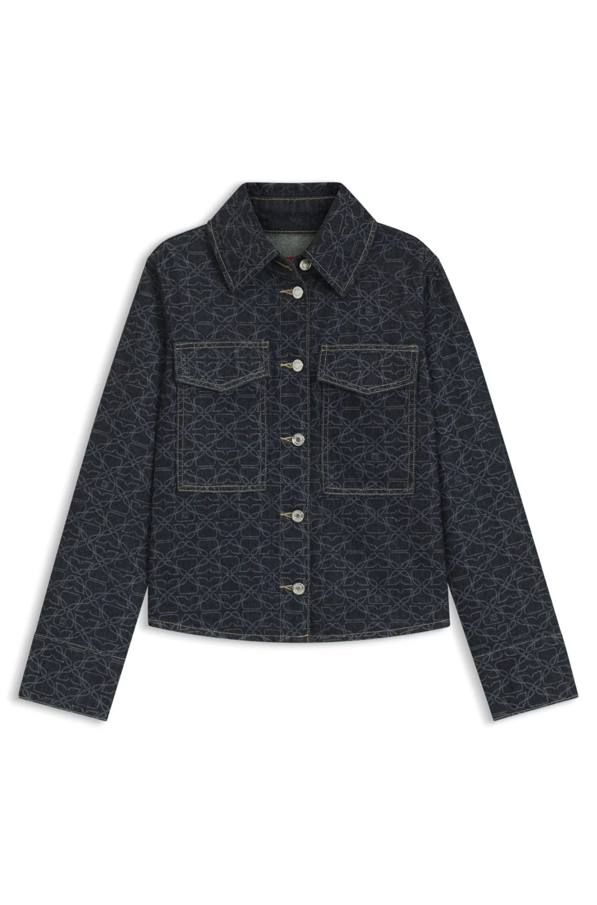 RIGID-DENIM JACKET WITH MONOGRAM LASER PRINT - 1