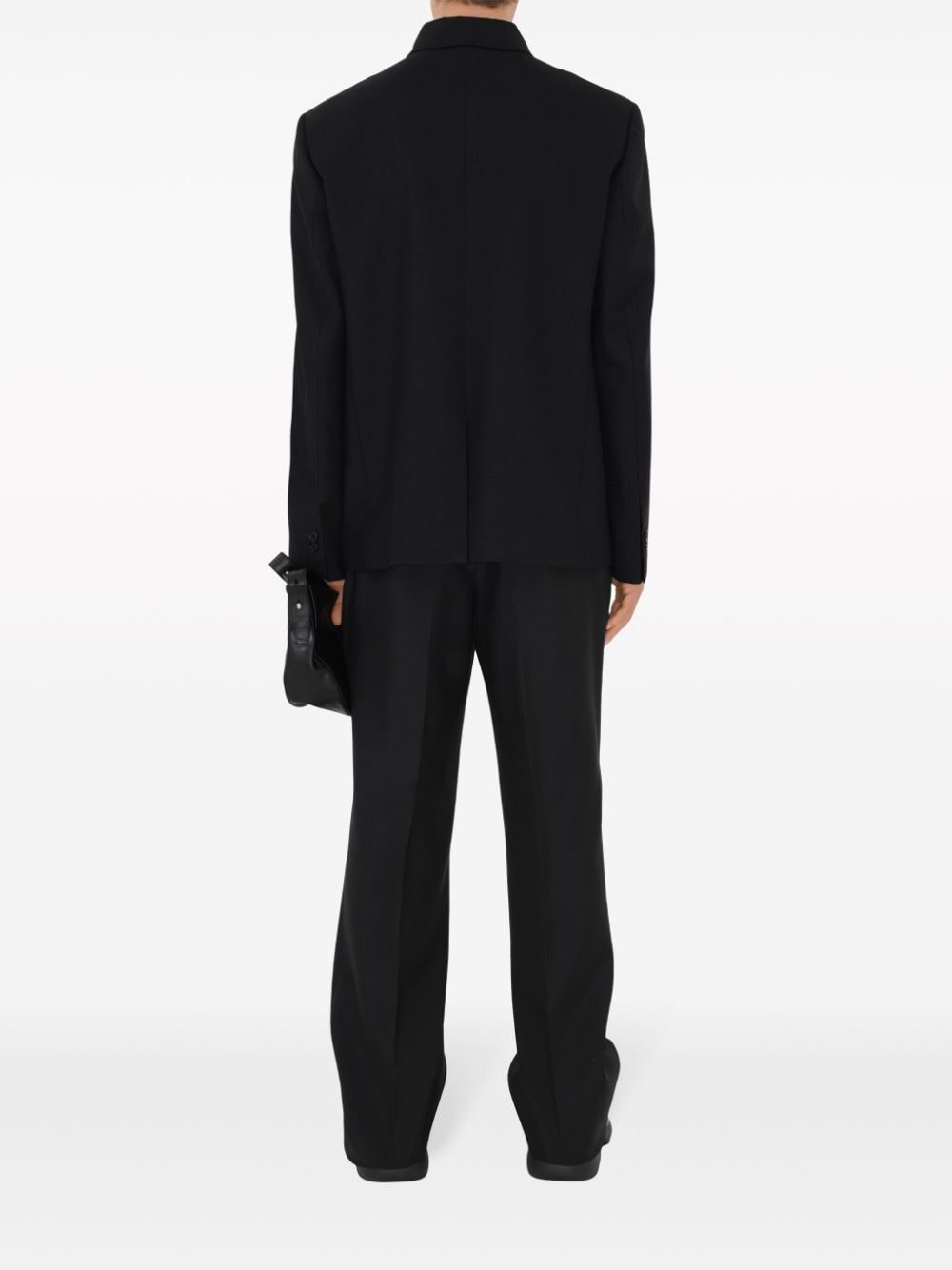 button-down wool tailored jacket - 4