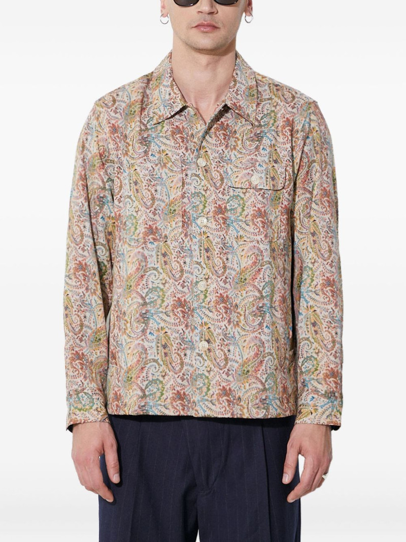 paisley-print long-sleeve shirt jacket 1