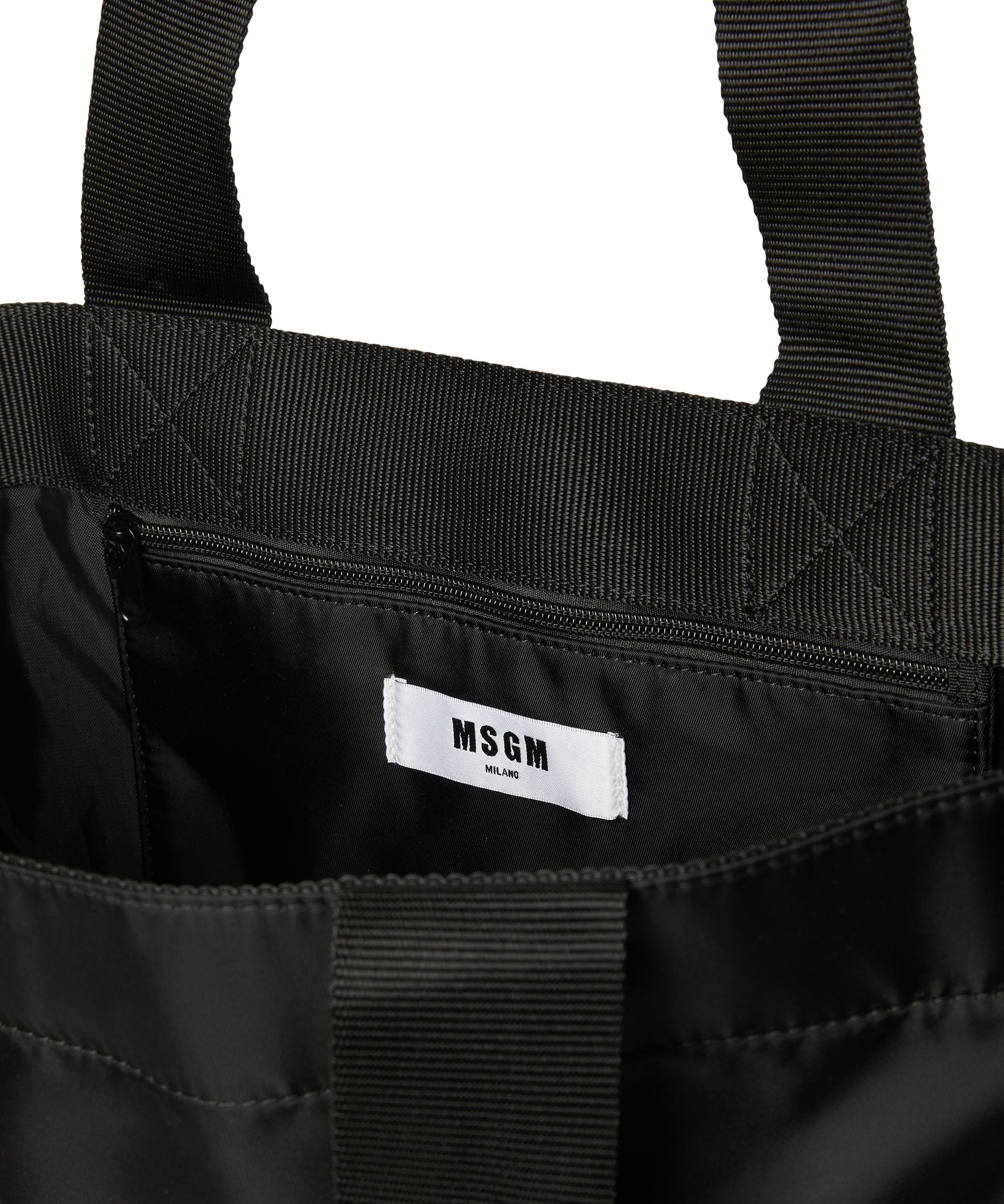 MSGM signature nylon tote bag with brush stroke logo - 4