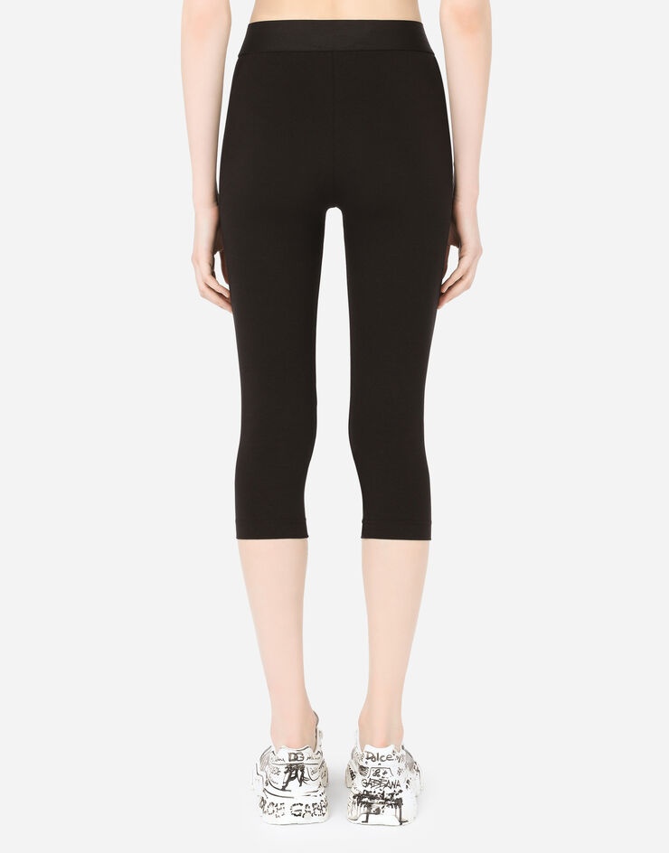 Jersey leggings with branded elastic - 2