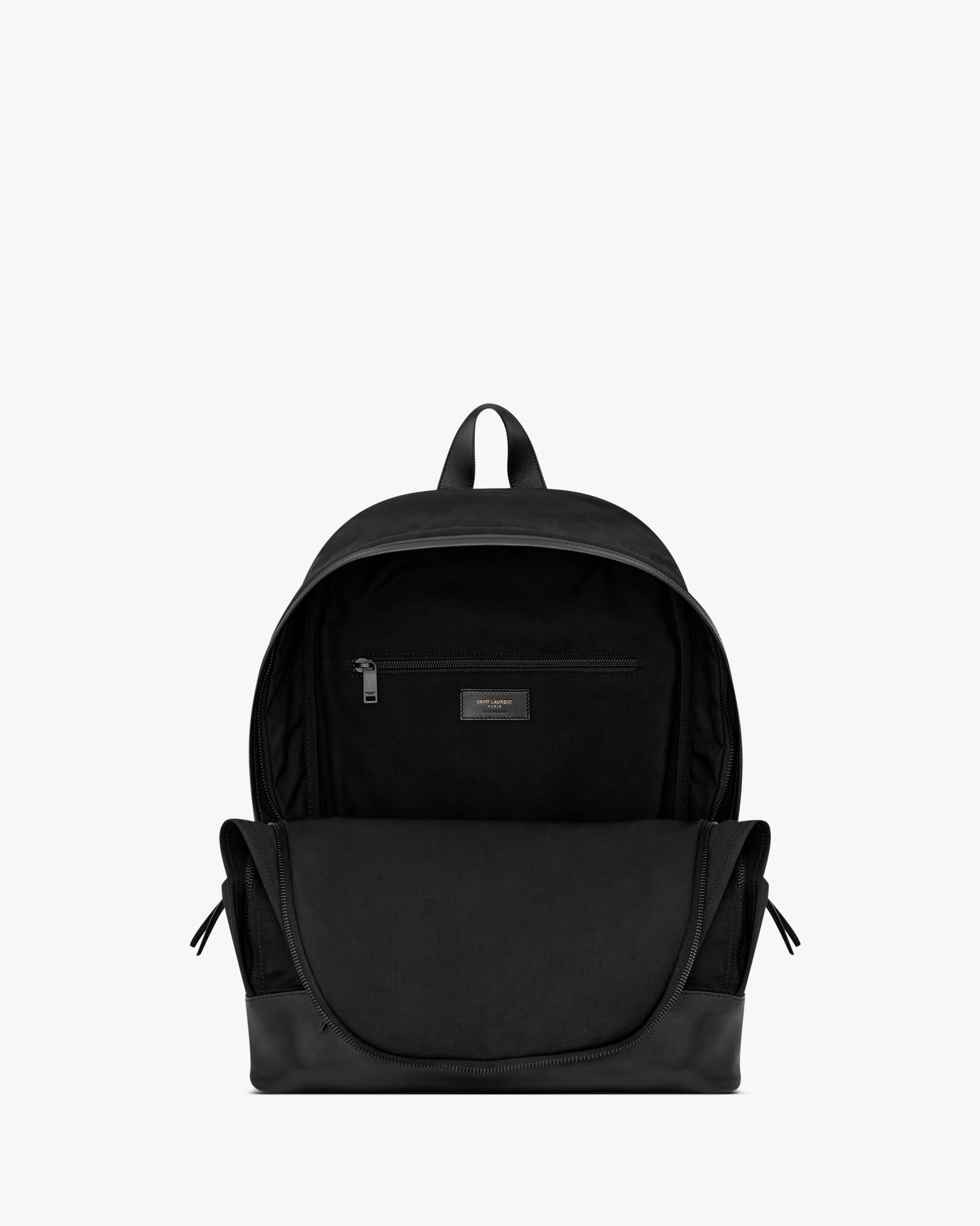 CITY BACKPACK IN NYLON CANVAS AND LEATHER - 4