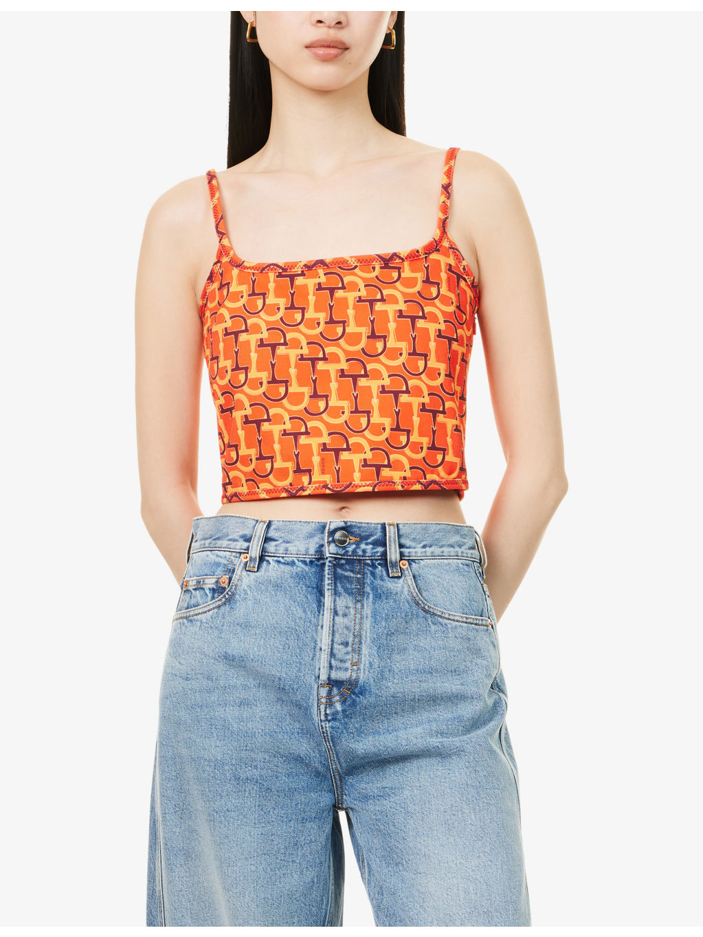 Cropped Horsebit Cotton Top - 3