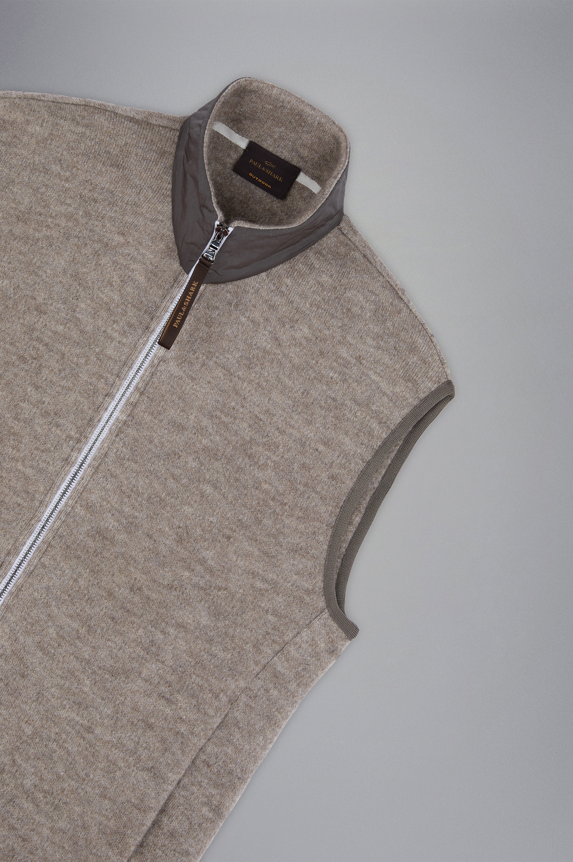 WOOL AND MOHAIR VEST WITH TECHNICAL FABRIC INSERTS - 5