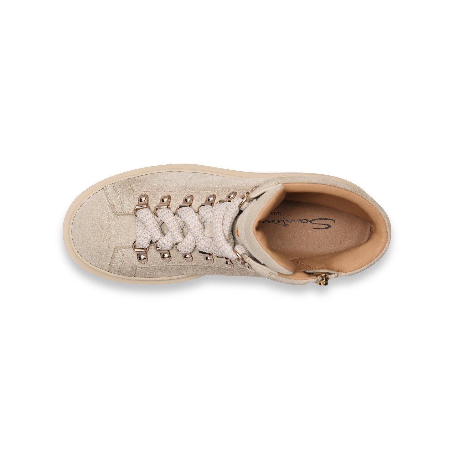 Women's beige suede hiking boot - 5