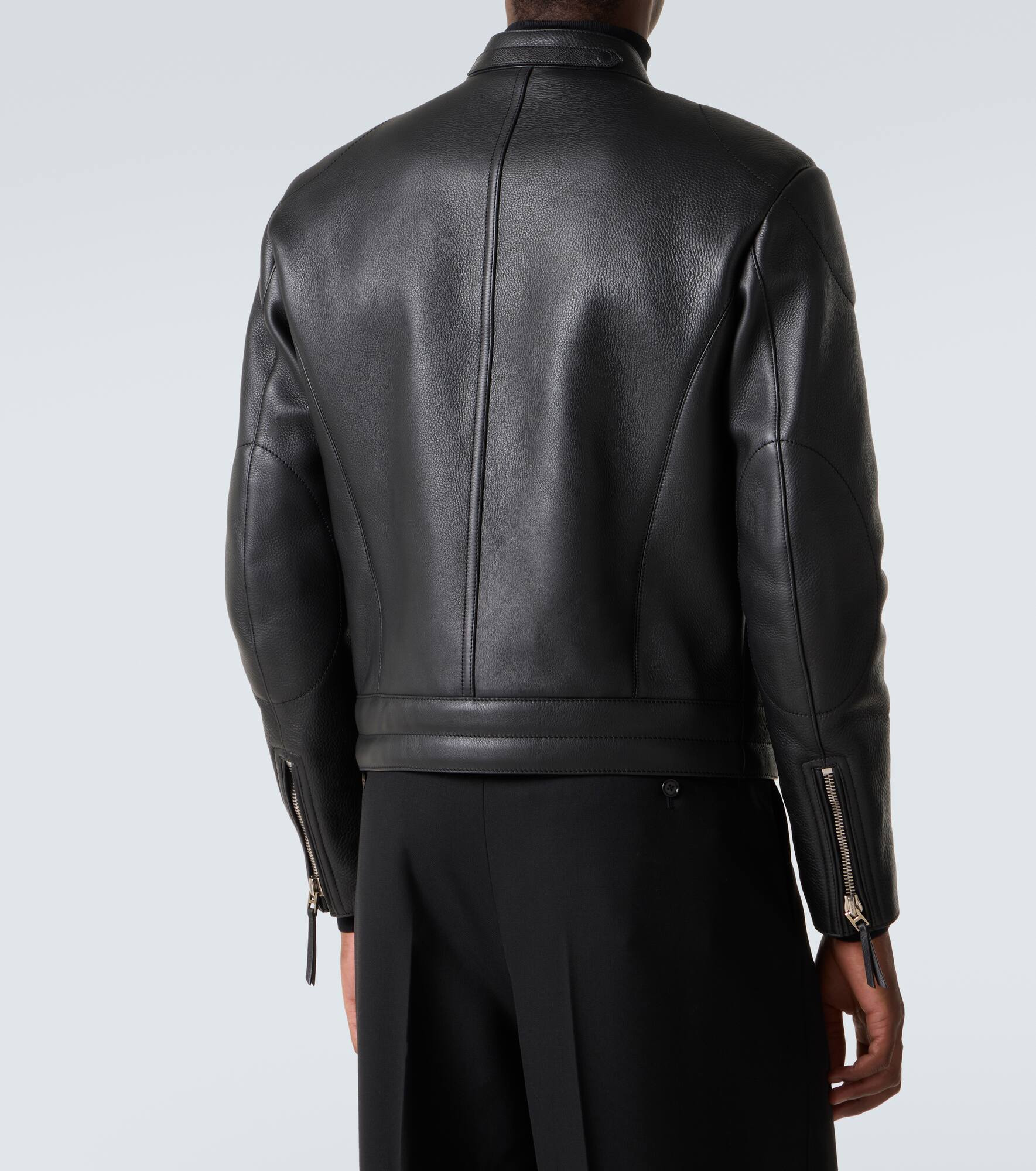 Leather biker jacket - 4
