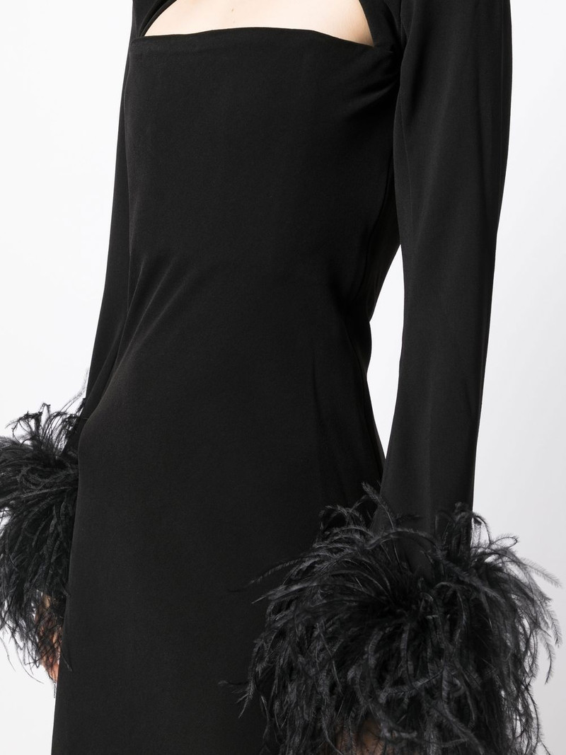 Odessa feather-trim midi dress 5