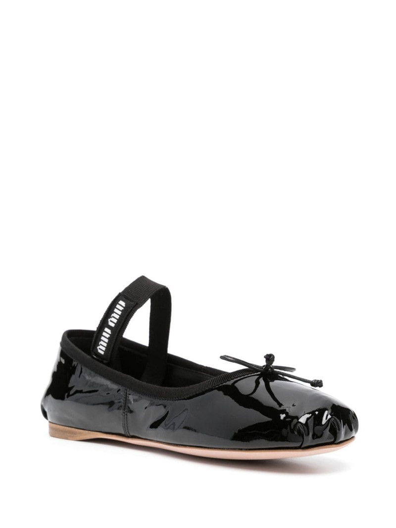 Miu Miu logo-band ballerina shoes outlook