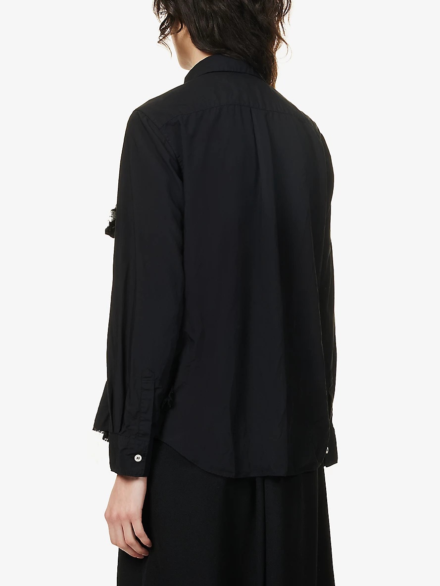 Ruffled raw-trim woven shirt - 4