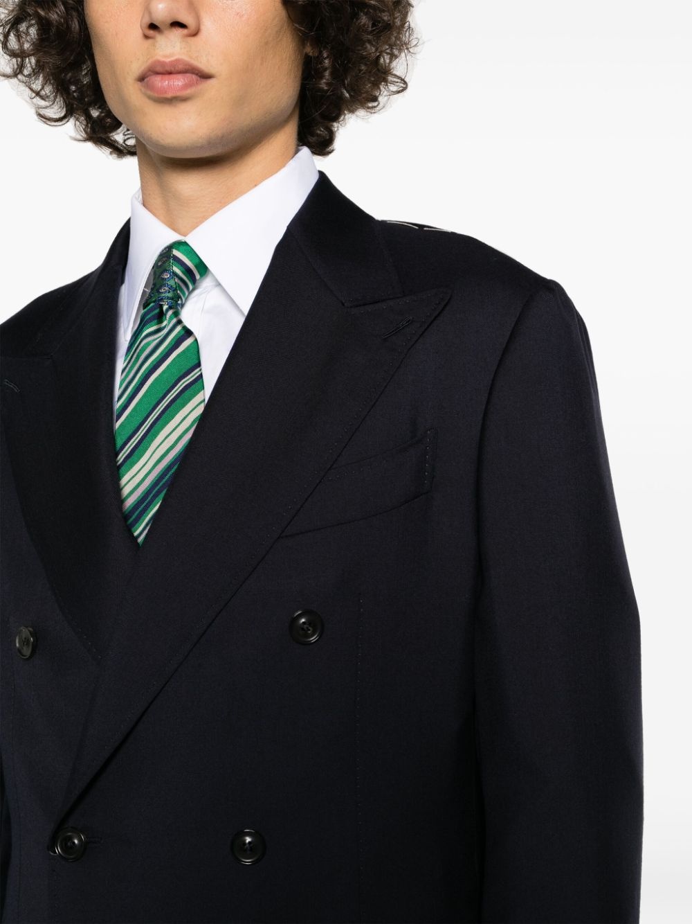 double-breasted cashmere-silk suit - 5