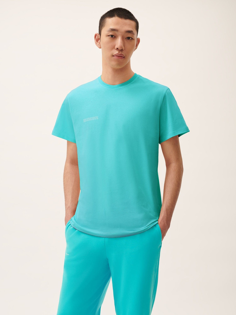 PANGAIA Mens 365 Midweight T-shirt - Ocean Turquoise outlook
