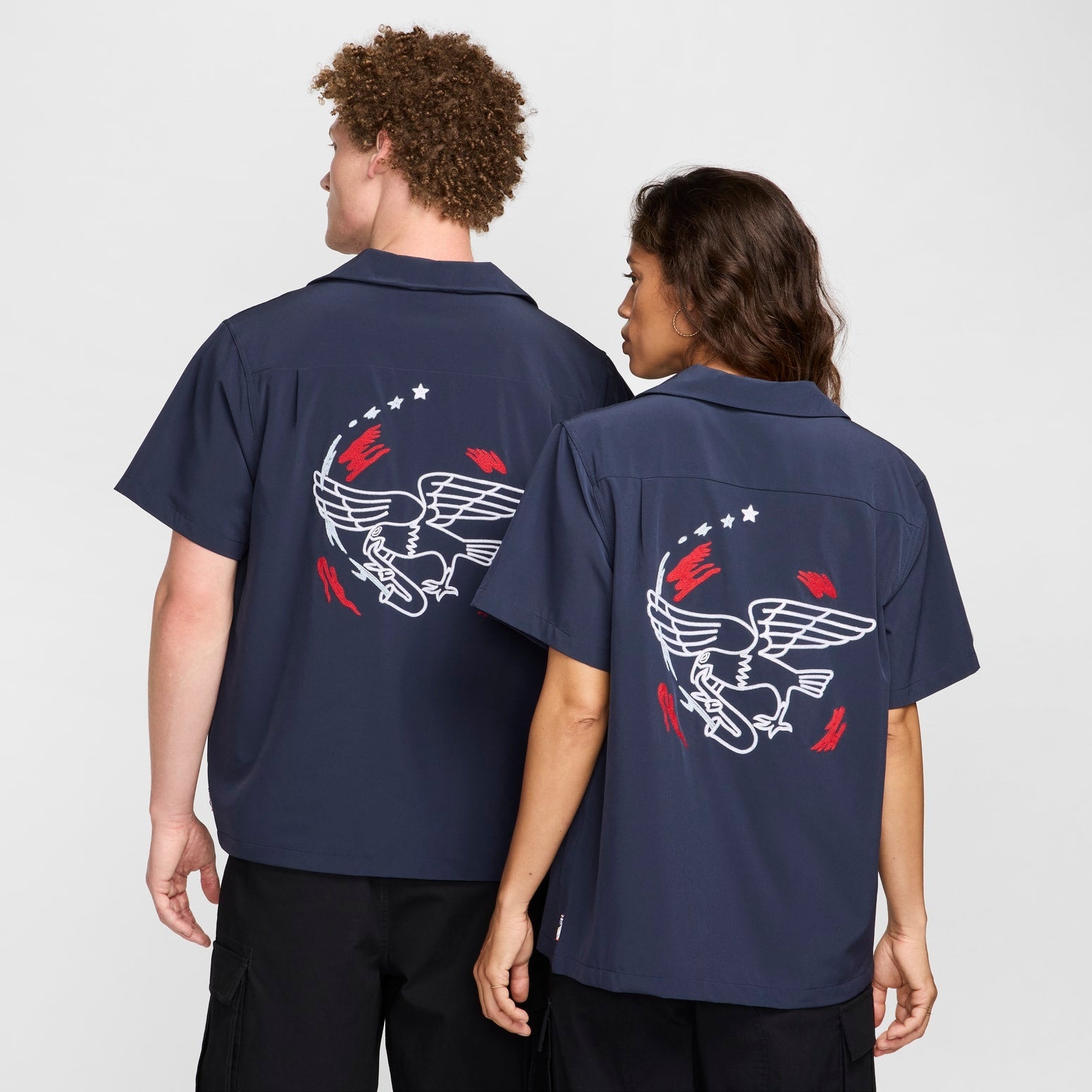 Nike SB Short-Sleeve Button-Up Bowler Shirt 'Team USA' FZ4054-451 - 3