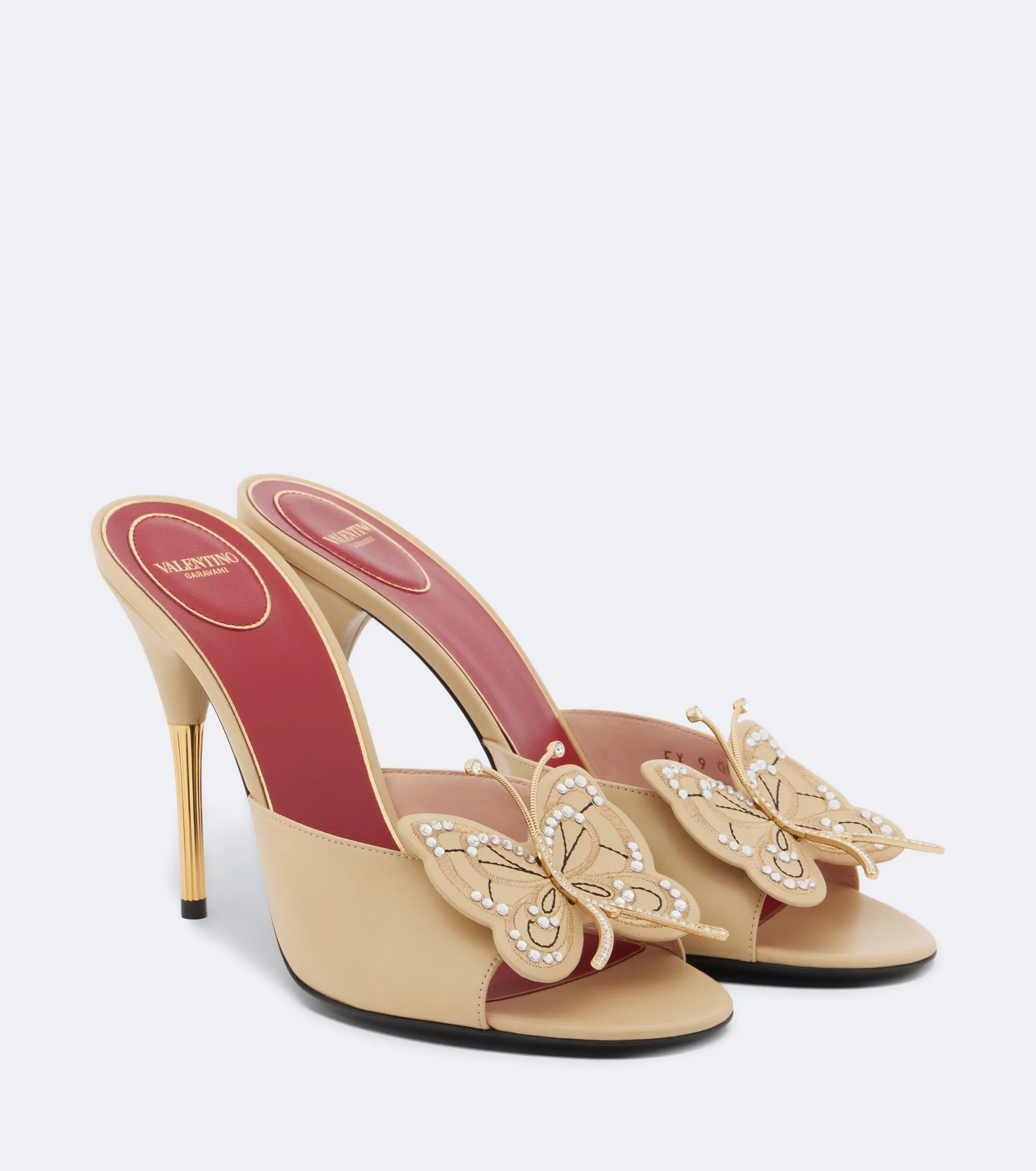 Flutterby embellished leather mules - 1