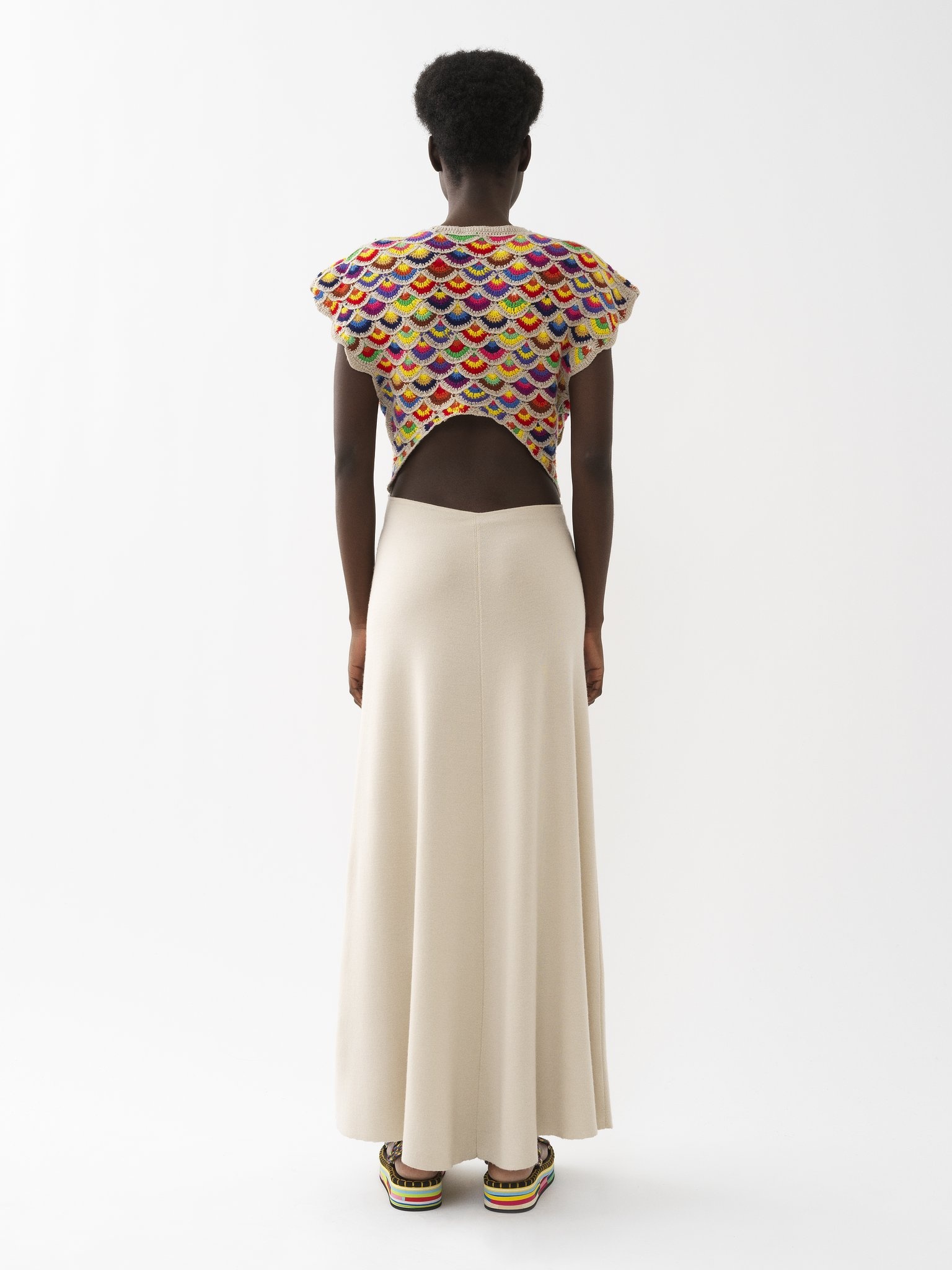 WING-SHOULDER FLARED DRESS - 3