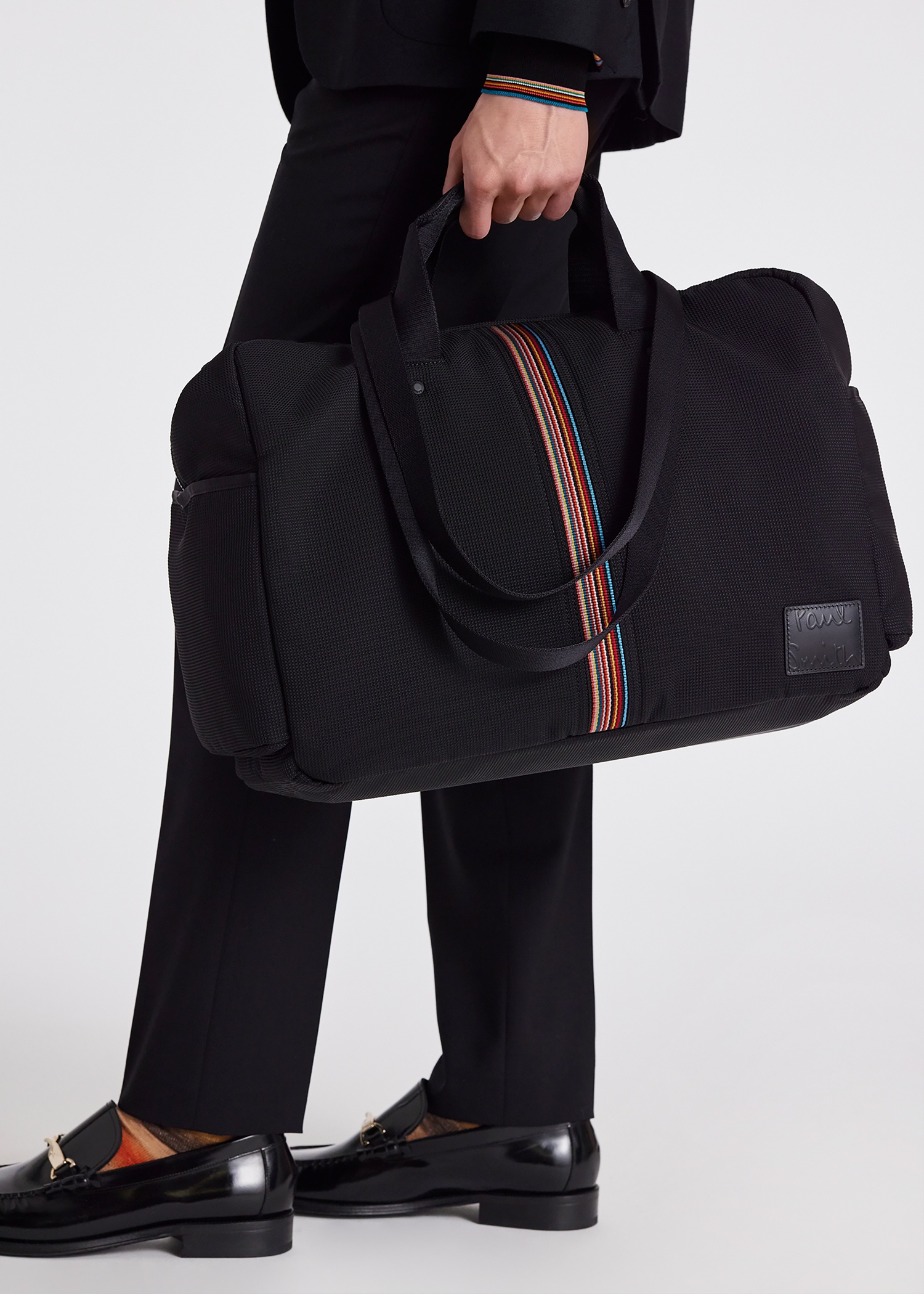 Black 'Signature Stripe' Holdall Bag - 8