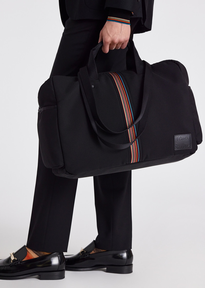 Black 'Signature Stripe' Holdall Bag 8